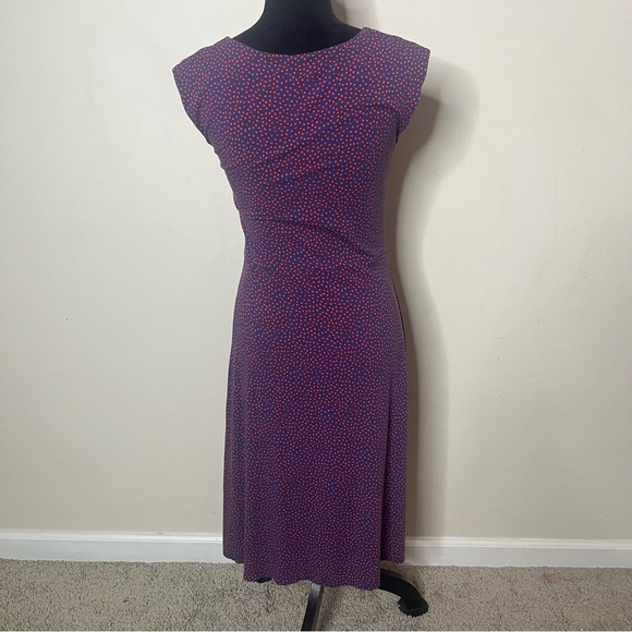 Boden Women’s Blue Red Floral Print Sleeveless Sheath Jersey Midi Dress Sz 6R - Picture 6 of 10